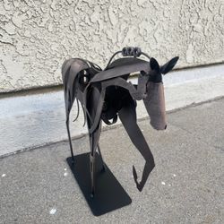 Hand-Painted Metal Horse Statue, Handmade Horse Décor