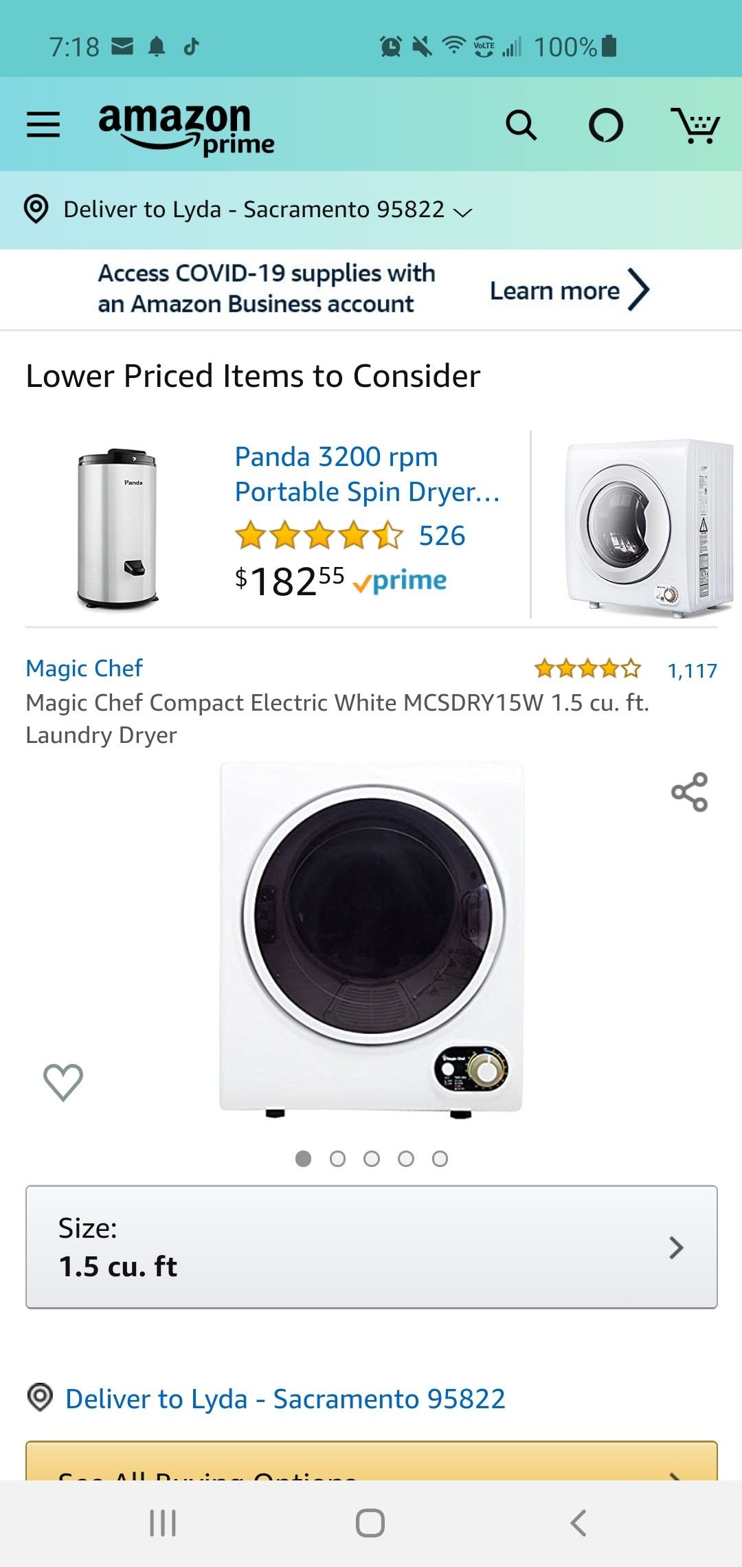Magic Chef 1.5 cu. ft. Laundry Dryer