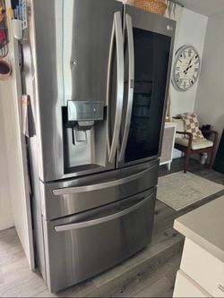 LG  stainless steel bottom-freezer refrigerator