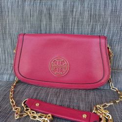 Tory Burch Red Clutch/Cross Body Handbag 