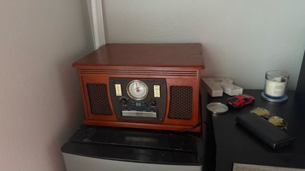 Victrola Aviator 8-in-1 Bluetooth Record Player in Mahogany - Factory Direct