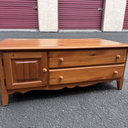Solid Wood Storage Coffee Table / Rustic Living Room Table