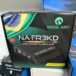 Brand-new Nemesis Audio full-range Class D amplifier 🔊 3,000W RMS power. $460. Professional same-day installation available. Located in Ceres, CA.