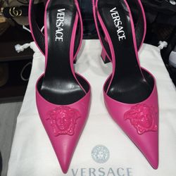 Versace La Medusa fuchsia Hot Pink Stiletto Size 8B NEW NEV
