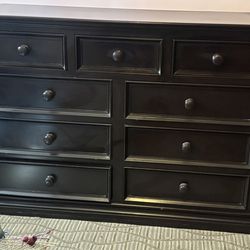 Large black dresser. 61” L, 42” H, 22 1/2” D.  Cash only.
