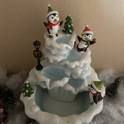 Christmas Penguin Fountain