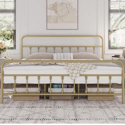 Gold Cal King Bed Frame (brand New)