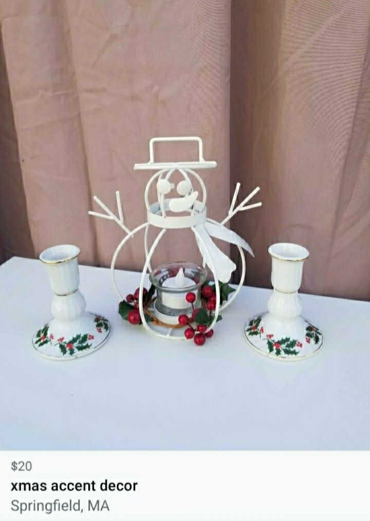 Snowman candle holder