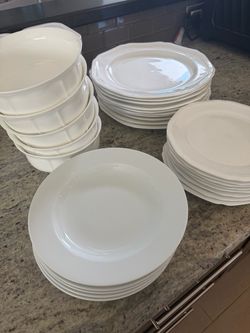 Full Bone China Plateware + Silverware Set