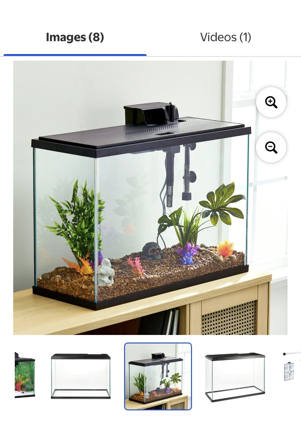 Aqua Glass 29 Gallon Aquarium Starter Kit, Black, 30.2''L x 12.44''W x 21.18''H