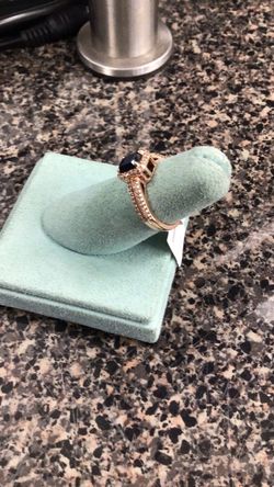 Real Dia & Natural Saphire Ring