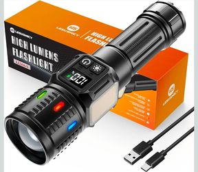 Rechargeable Flashlight High Lumens 100,000 Dual Source & Buttons
Super Bright 30W LED