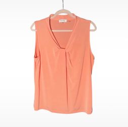 Calvin Klein Coral Sleeveless v-neck Blouse  - women’s XL
