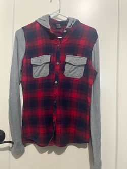 Boys Flannel Hoodie Shirt