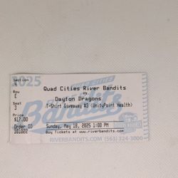 Quad Cities River Bandits vs Dayton Dragons May1 8, 2025 1 PM Ticket