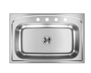 Elkay Pergola 33 in. Drop-in Single Bowl 20-Gauge Stainless Steel Kitchen Sink