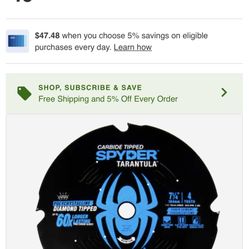 Spider Tarantula Fiber Cement Saw Blade