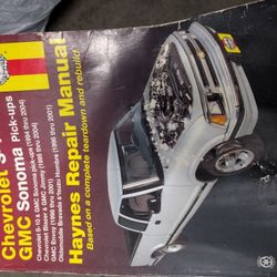 Chevy S 10 Pickup Truck, GMC Sonoma Repair manual Book