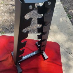 INSPIRE DUMBBELL RACK  HOLDS  5 SETS  EXCELLENT CONDITION.  ASSEMBLE INCORRECTLY  WILL UP SHORTLY WHEN CORRECTED
11525 S  HALSTED DUNKIN DONUTS 
50$  