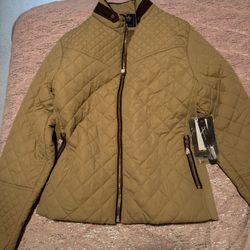 Nwt Womens 1x Royalty For Me Quilted Beige Fleece Jacket 