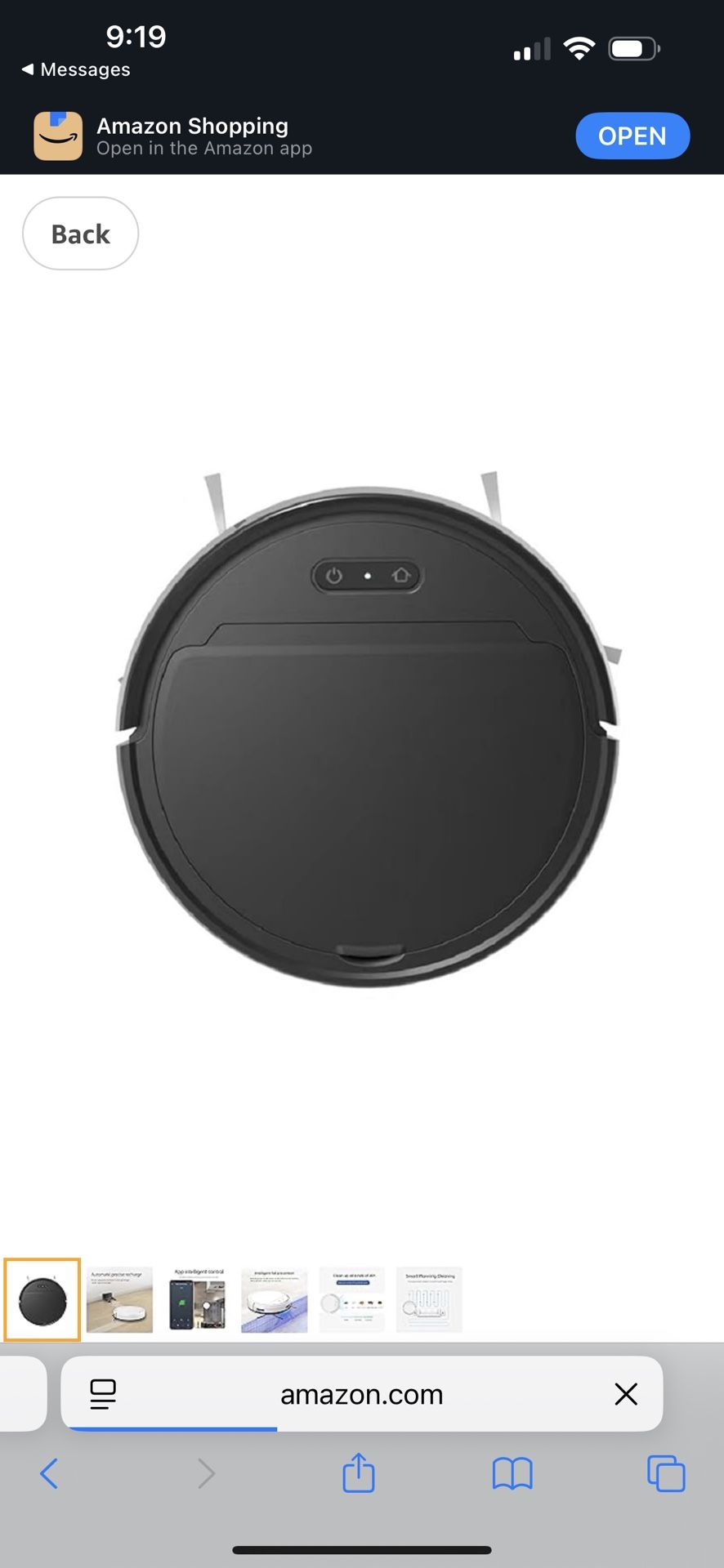 2800PA Robot Vacuum Cleaner Smart Remote Control Wireless Navigation APP Area On Map Sweeping Cleaning Vacuum Cleaner ForHome(P1-Black,US)