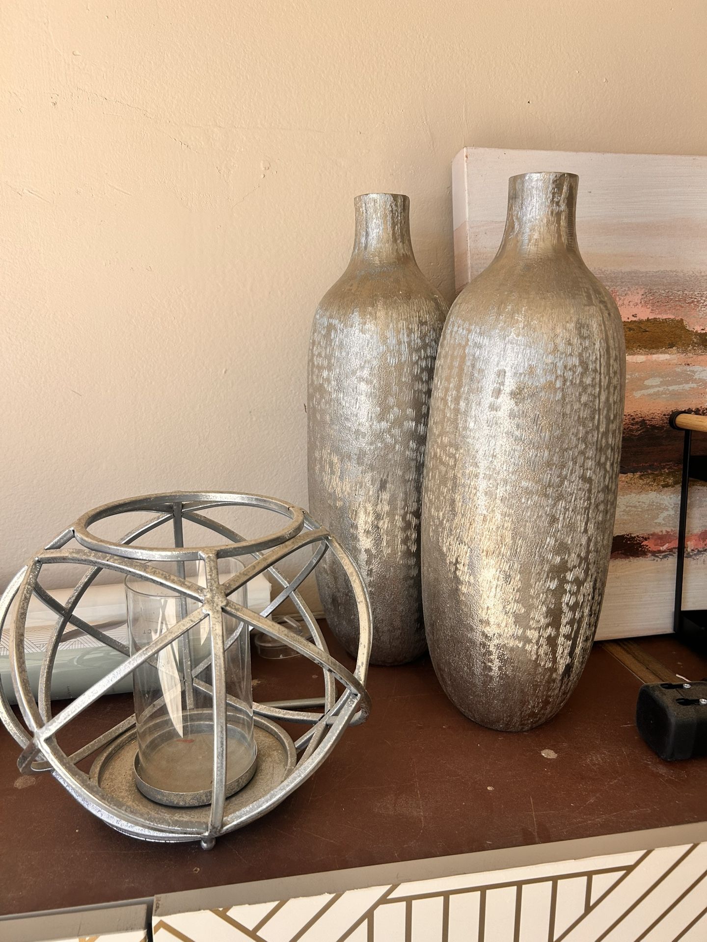 Chrome decor Vases