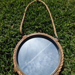Rustic Nautical Rope Wall Hanging Mirror 