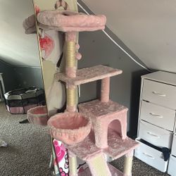 Pink cat tree