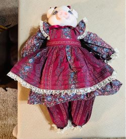 Vintage Pig Doll in Floral Dress