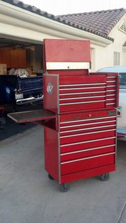 Vintage Snap on Tools Top and Bottom Tool Box Chest Cart Roll Cab