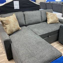 Grey Fabric  Sectional 
