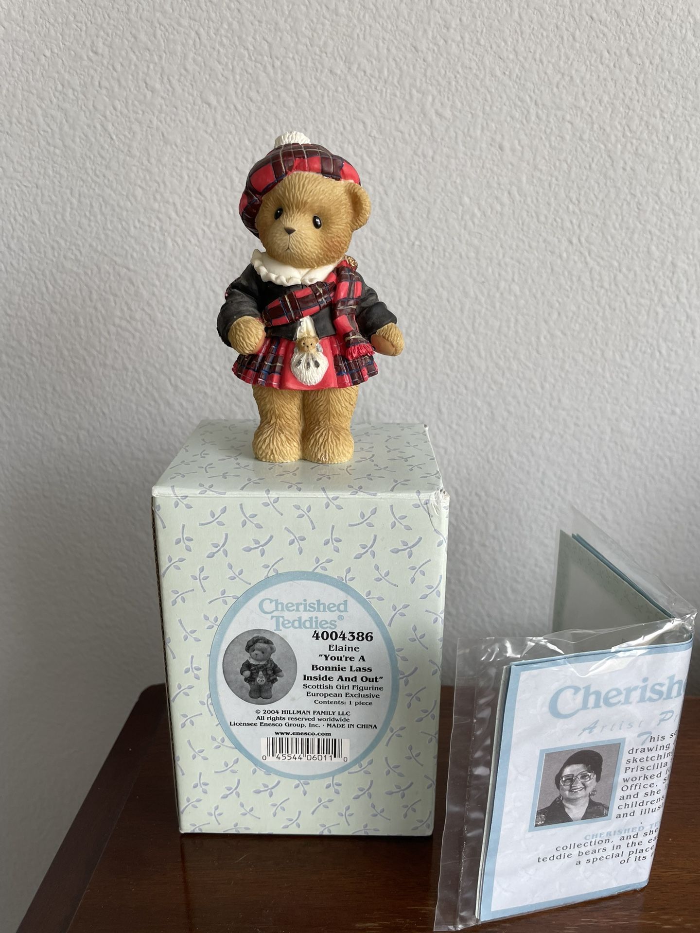 CHERISHED TEDDIES (contact info removed), ELAINE, EUROPEAN EXCLUSIVE, BEAR FIGURINE, WITH BOX