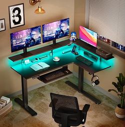 Rolanstar L-Shaped Electric Standing Desk - BLACK - MUST GO!