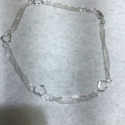 925 sterling silver ♥️ Hearts Anklet10 inches