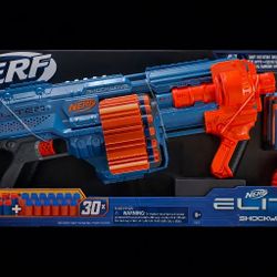 Nerf Elite 2.0 Shockwave RD-15 Blaster, 30 Nerf Darts, 15-Dart Rotating Drum, Pump-Action Slam Fire