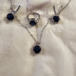 Jewelry Set 925 SS Ring Size 7