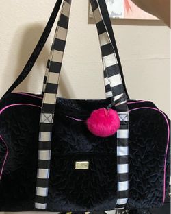 Betsey Johnson Black Velvet Tote Bag