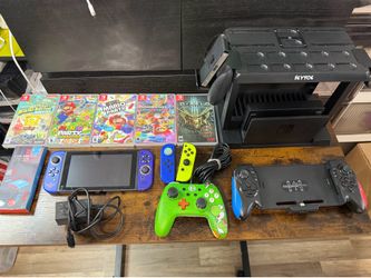 Nintendo Switch Bundle Zelda Joy-Cons 5 Games Dock Controllers