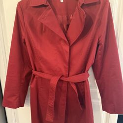 Red trench coat M 6  
