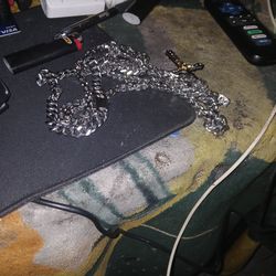 Stainless sliver 2 chains  and bracelet  4 of them