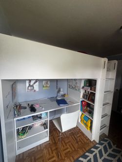 Bed with desk