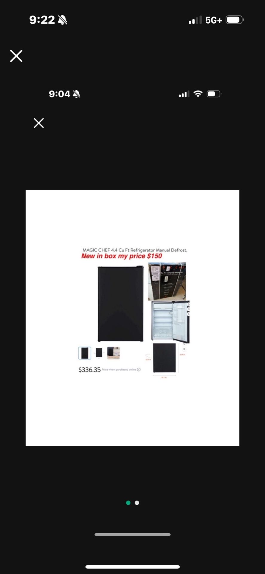 New MAGIC CHEF 4.4 Cu Ft Refrigerator Manual Defrost, E-Star $150 cash only East Palmdale