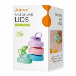 Aieve Mason Jar Lids Regular Mouth 4-Pack