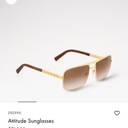 Louis Vuitton Attitude Sunglasses – Gold (100% Authentic)