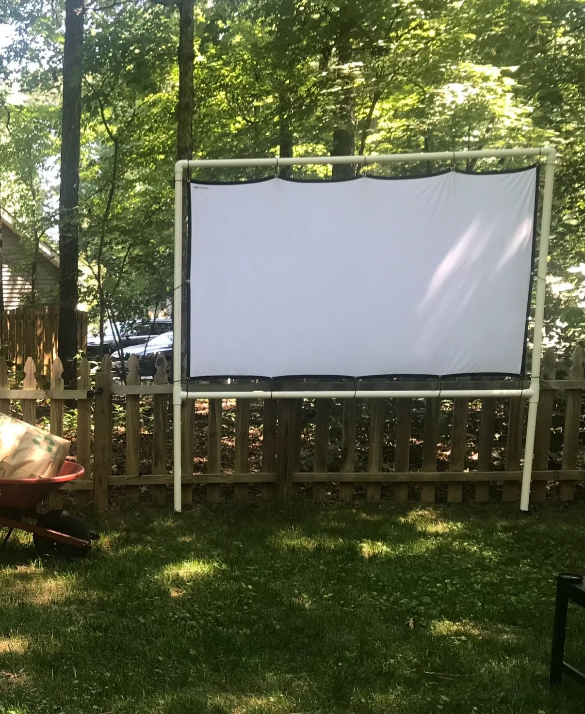 Projector With Outdoor Screen And Frame