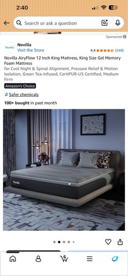 Novilla AiryFlow 12 Inch King Gel Memory Foam Mattress