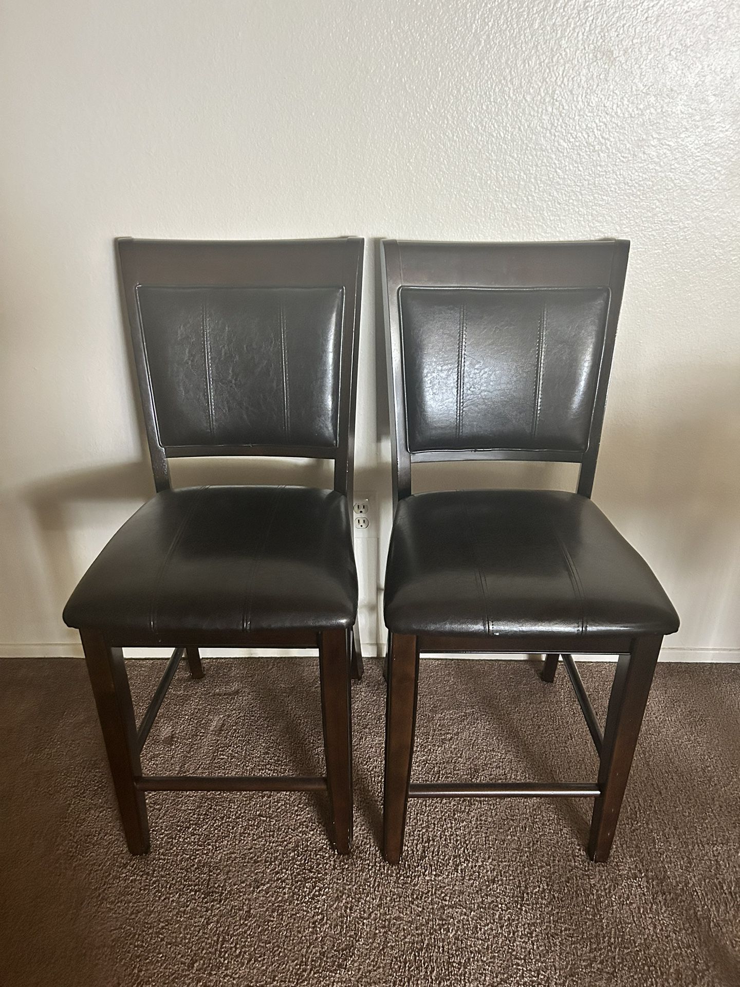 Brown Leather Barstools