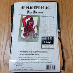 Flag Factory Appliquéd Christmas Bear In/Outdoor Flag 28"x40" Waterproof Colorfast 