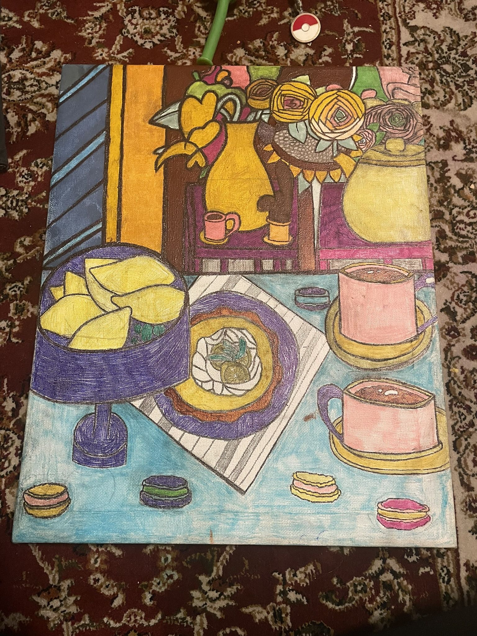 Golden Pie At Tea Time Painting