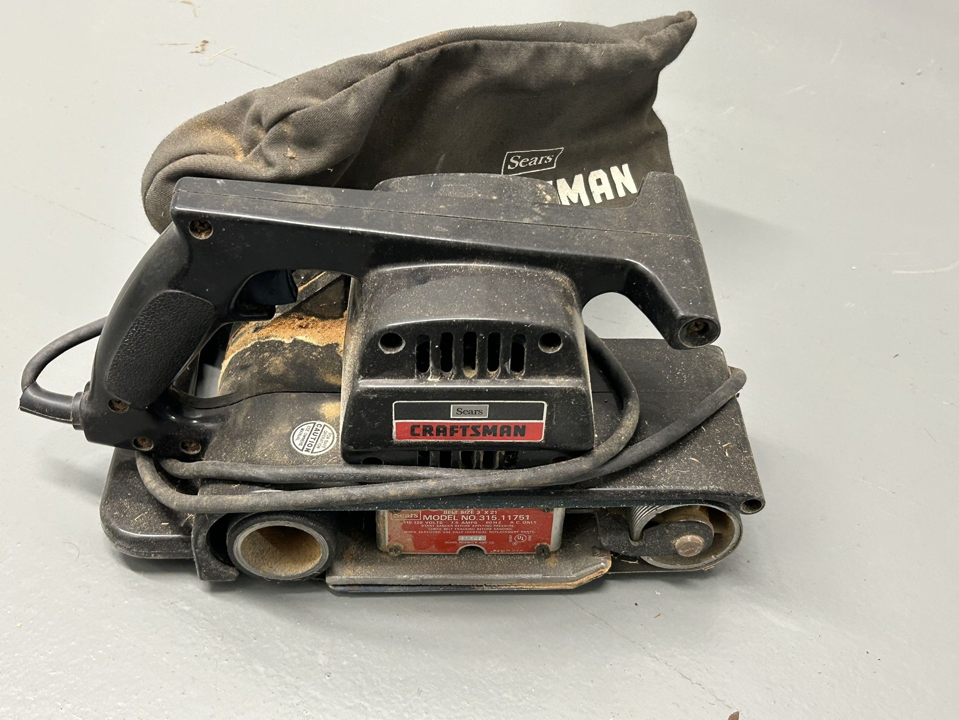 Sears Craftsman Model 315 Dustless Belt Sander